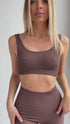 Basic Ribbed Leggings Coffee
